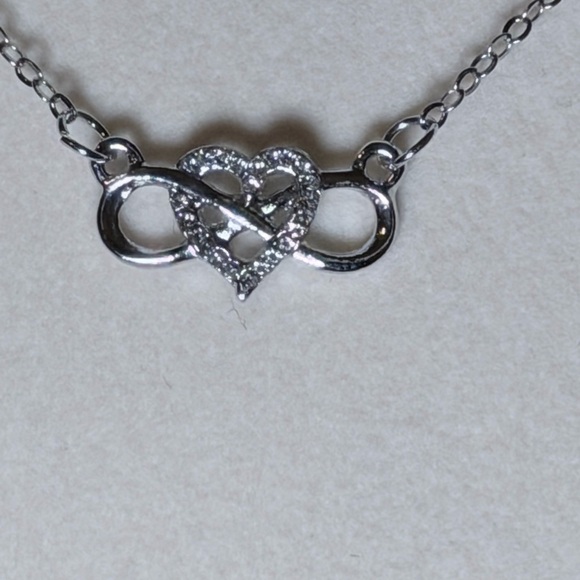 Silver Heart Infinity Necklace - Picture 3 of 6
